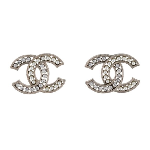 Fashionphile Wild Lv Mini Hoop Earrings Chanel Silver-tone Faux